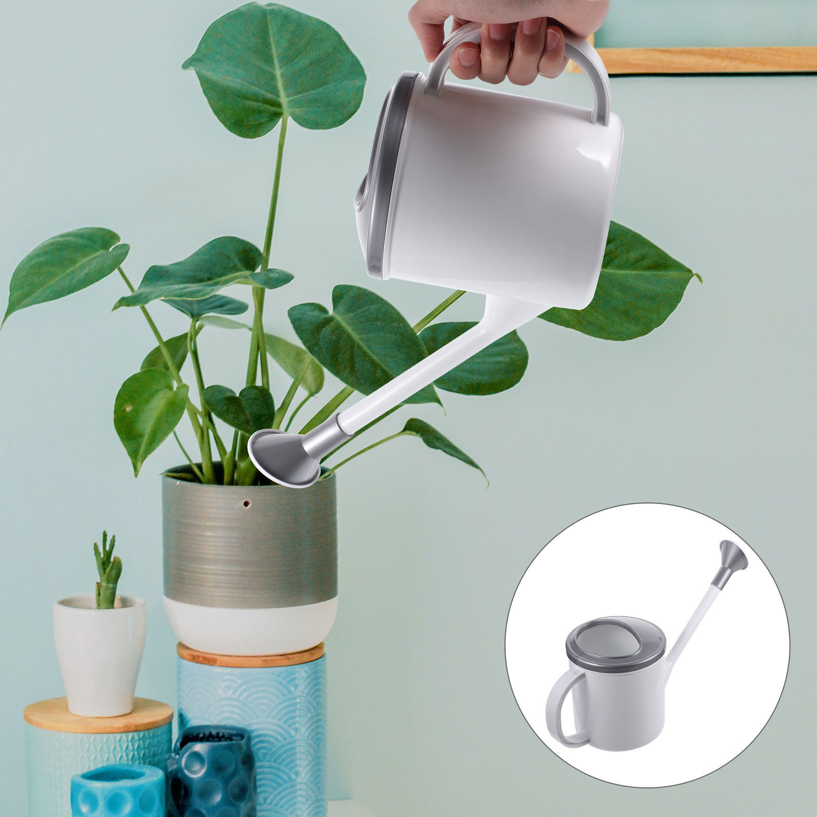 Watering Can Long Spout - 가정용 물뿌리개, 긴 주둥이, 안정적인 플라스틱